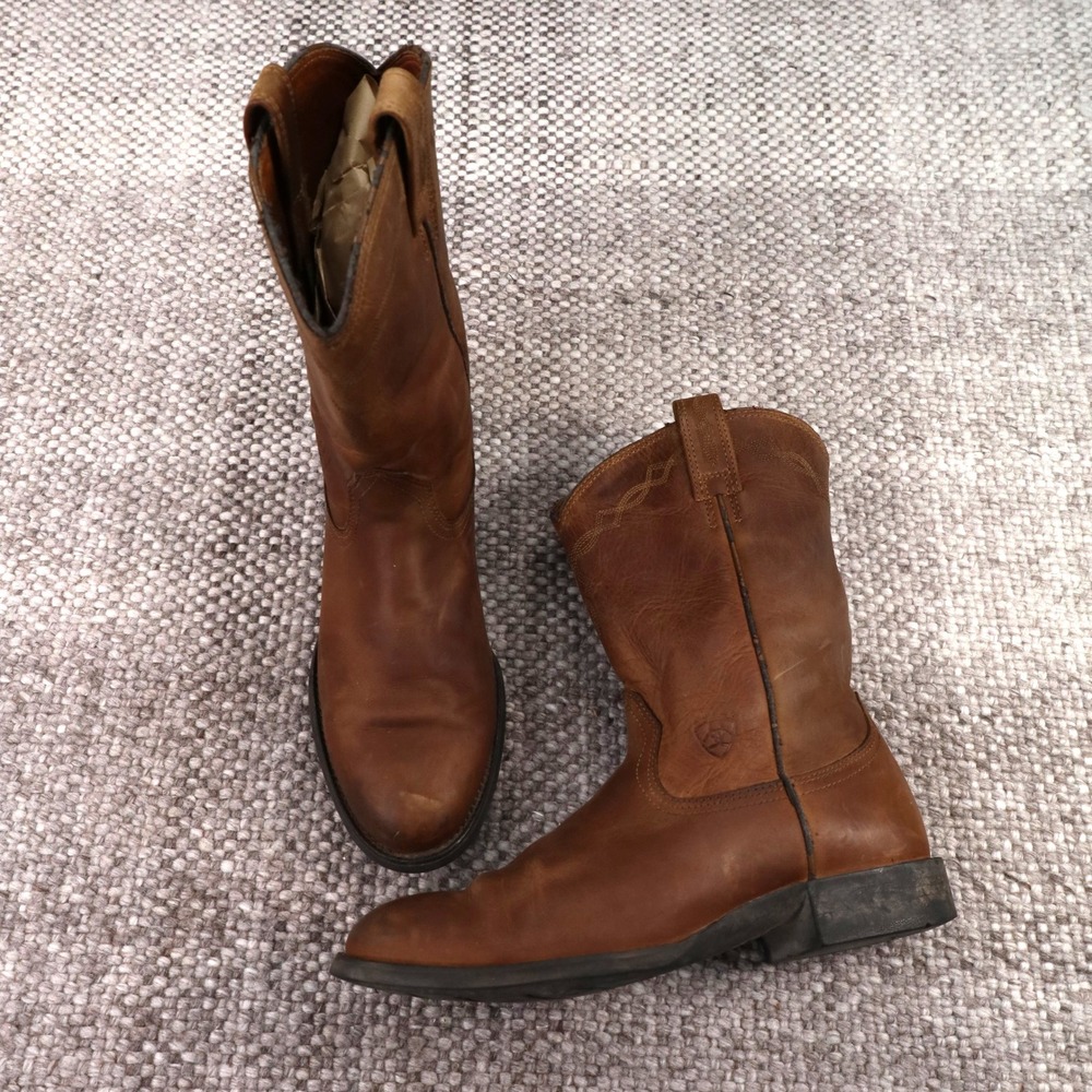 Ariat Heritage Roper Brown Leather Western Cowboy Boots 34825 Mens 8.5 EE
